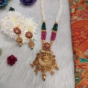Rajwadi Necklace – Hydro & Jaco Beads Laxmi Mata Copper Rajwadi Necklace SCARLN122