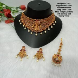Shivay Creative Arts Premium Quality Copper Color Gold Plated Temple Jewlery Chocker (SCA7502)
