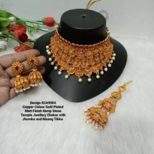 Shivay Creative Arts Premium Quality Copper Color Gold Plated Temple Jewlery Chocker (SCA9504)