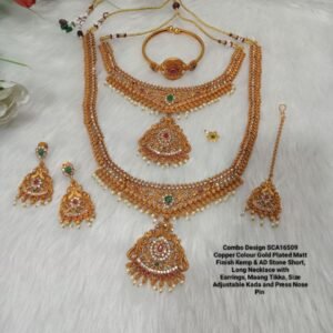 Shivay Creative Arts Premium Quality Copper Color Gold Plated Temple Jewlery Combo (SCA16509)