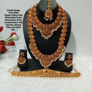 Shivay Creative Arts Premium Quality Copper Color Gold Plated Temple Jewlery Combo (SCA19508)