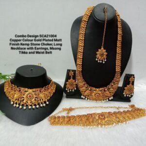 Shivay Creative Arts Premium Quality Copper Color Gold Plated Temple Jewlery Combo (SCA21004)
