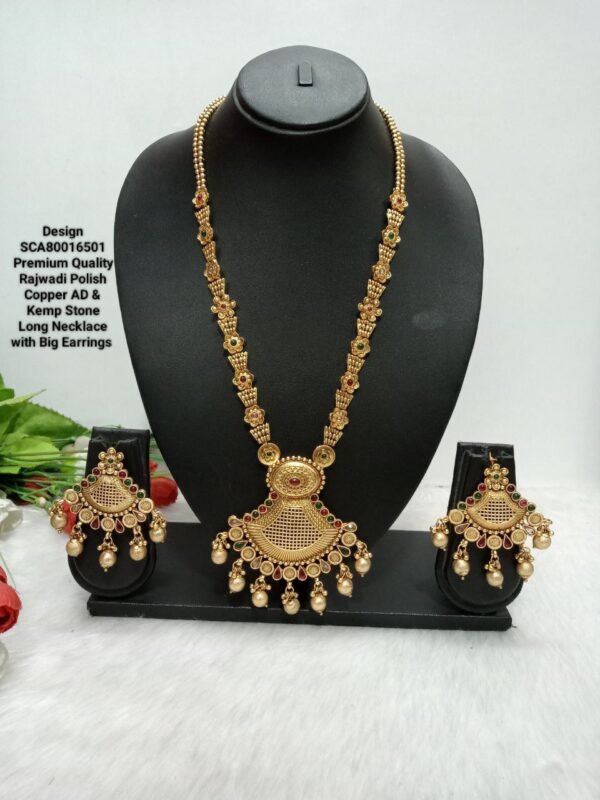 Premium Quality Rajwadi Polish Long Necklace SCA17509