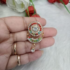 Borla- Gold Plated Stone Studded Medium Size Multi Color Borla SCA15058