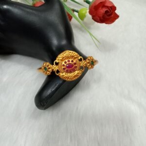 Shivay Creative Arts Copper Color Gold Plated Temple Design Kada (SCA2506)