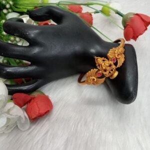 Shivay Creative Arts Copper Color Gold Plated Temple Design Kada (SCA2502)