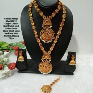 Shivay Creative Arts Premium Quality Copper Colour Gold Plated Temple Jwellery Combo (SCA115012)