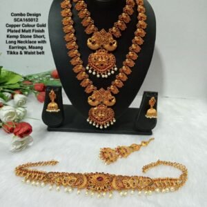 Shivay Creative Arts Premium Quality Copper Color Gold Plated Temple Jewlery Combo (SCA165012)
