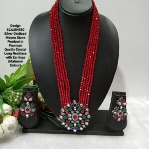 Oxidized Kundan Pendent Crystal Necklace by Shivay Creative Arts