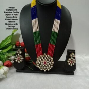 Shivay Creative Arts Gold Plated Kundan Pendent Crystal Long Necklace (SCA356599Multi)