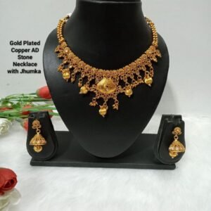 Shivay Creative Arts Gold Plated AD Stone Copper Necklace (SCA2029501)