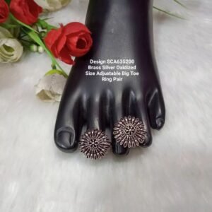 Shivay Creative Arts Brass Silver Oxidized Big Toe Ring (SCA635200)