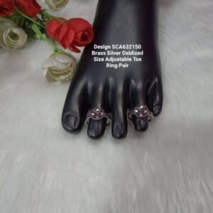 Shivay Creative Arts Brass Silver Oxidized Small Toe Ring (SCA632150)