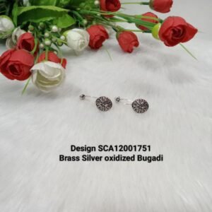 Shivay Creative Arts Brass Silver Oxidized Bugadi (SCA12001751)