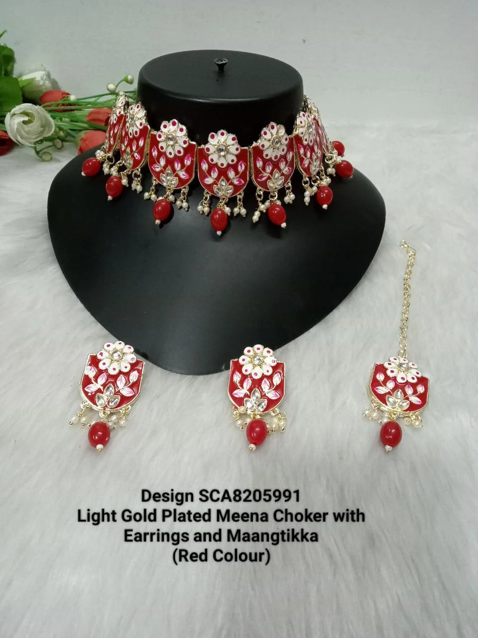 Light Gold-Plated Meena Choker SCA8205991