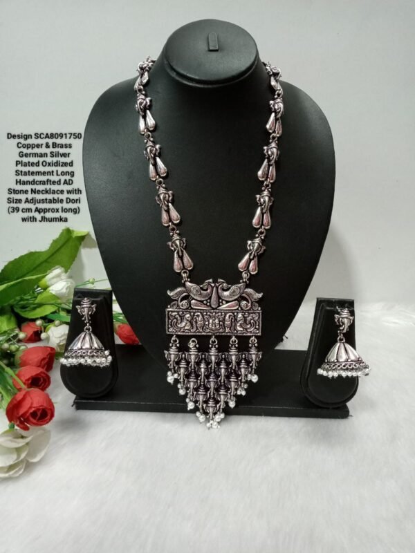 Necklace - German Silver Plated Statement Necklace SCA215036