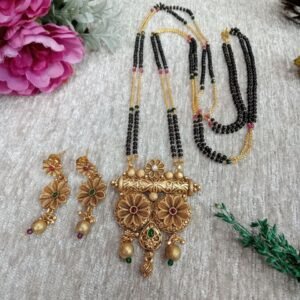 Rajwadi Mangalsutra – Gold Plated Copper Brass Rajwadi Polish Mangalsutra SCARLM97