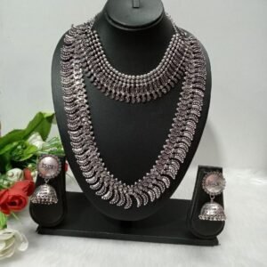 Necklace – Brass Silver Oxidized Long & Short Necklace Combo SCAOCN6