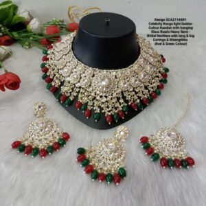 Shivay Creative Arts Celebrity Range light Golden Colour Kundan Semi - Bridal Necklace (SCA2116501)