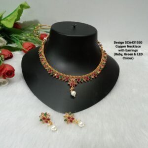 Gold-Plated Copper Stone Necklace SCA4315502