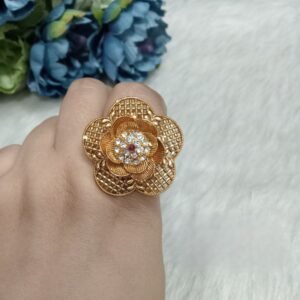 Rajwadi Rings - Gold Plated Rajwadi Polish Copper Ring SCARR27