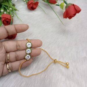 Shivay Creative Arts Gold-Plated Ad Stone Round Shape Bracelets (SCA1012002)