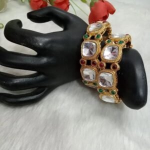 Gold Kada - Gold-Plated Big Stone Kada