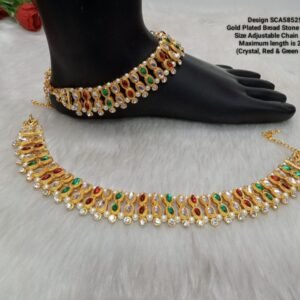 Shivay Creative Arts Gold-Plated Stone & Pearl Broad Payal (SCA5852505)