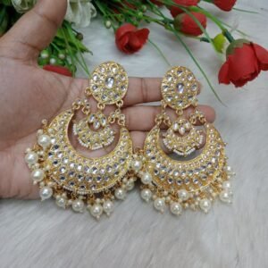 ChandBali -  Celebrity Choice light Golden Color Jumbo Punjabi Style ChandBali Earring SCA45058