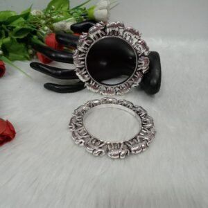 Bangles – GS Plated Brass Silver Oxidized Kada Set of 2 Pc (SCA6976504)