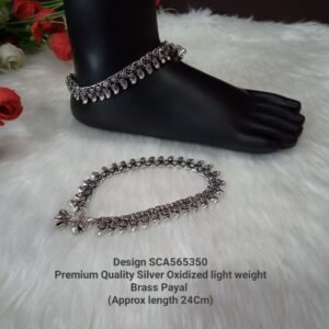 Shivay Creative Arts Premium Quality Silver Oxidized Brass Sleek Payal (SCA565350)