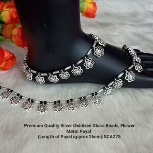 Shivay Creative Arts Premium Quality Silver Oxidized flower Payal (SCA26275)