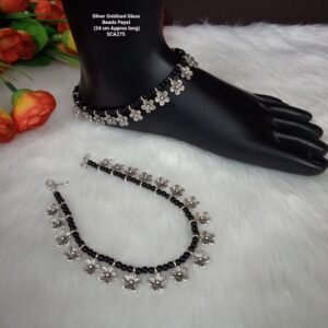 Shivay Creative Arts Premium Quality Silver Oxidized Flower Payal (SCA232751)