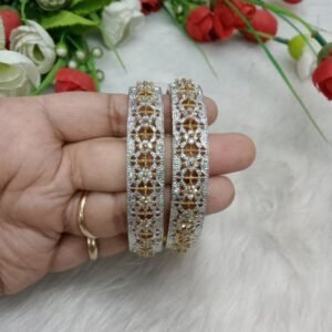 Kada - Light Gold Polish AD Stone Kada Pair SCA6804002