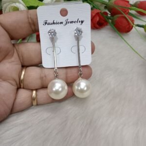 Shivay Creative Arts Silver-Plated Pearl hanging Ball Light Weight Western Earrings (SCA61001)