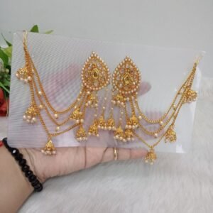 Earrings - Traditional Ear Chain Stud Jhumka SCA35085