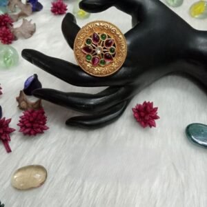 Rajwadi Rings - Gold Plated Rajwadi Size Adjustable Ring SCARR15