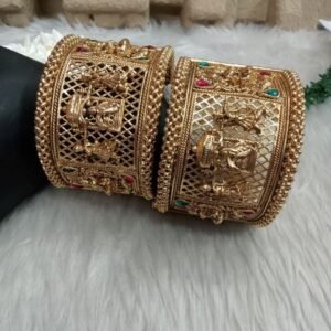 Rajwadi Kada - Rajwadi Polish Copper Laxmi Mata Doli Baraat Broad Kada