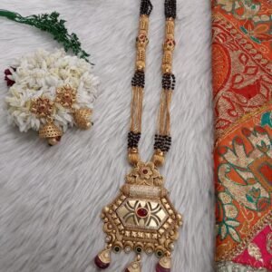 Mangalsutra- Gold Plated Long Copper Rajwadi Mangalsutra SCA185055