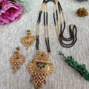 Rajwadi Mangalsutra – Gold Plated Copper Brass Rajwadi Polish Mangalsutra SCARLM101
