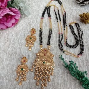 Rajwadi Mangalsutra – Gold Plated Copper Brass Rajwadi Polish Mangalsutra SCARLM100