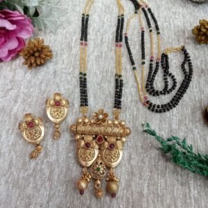 Rajwadi Mangalsutra – Gold Plated Copper Brass Rajwadi Polish Mangalsutra SCARLM102