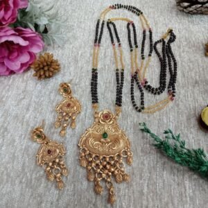 Rajwadi Mangalsutra – Gold Plated Copper Brass Rajwadi Polish Mangalsutra SCARLM99