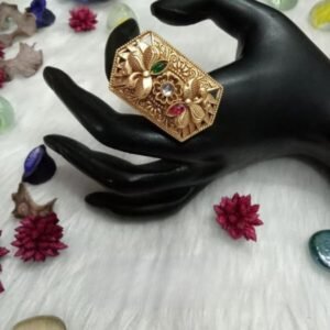 Rajwadi Rings - Gold Plated Rajwadi Size Adjustable Ring SCARR14