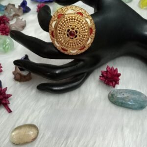 Rajwadi Rings - Gold plated Copper Rajwadi Meena Ring SCARR32