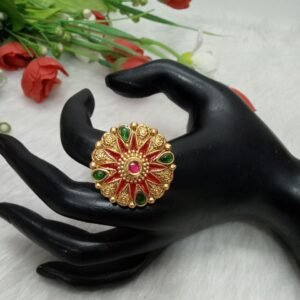 Rajwadi Rings - Gold Plated Rajwadi Look Alike Ring SCARR39