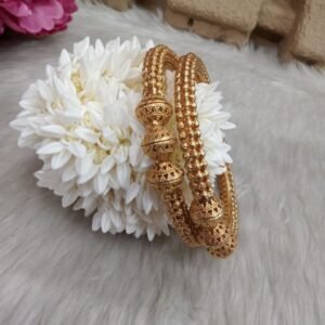 Rajwadi Kada - Copper Gold Plated Sleek Handcrafted Kada