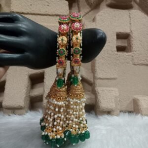 Jadau Kada - Rajwadi Polish Copper Meena Jadu Kalira Kada