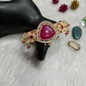 Kada- Rajwadi Polish Copper Hand Crafted Meena Bracelet Kada