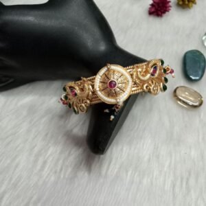 Kada - Rajwadi Polish Copper Hand Crafted Meena Bracelet Kada
